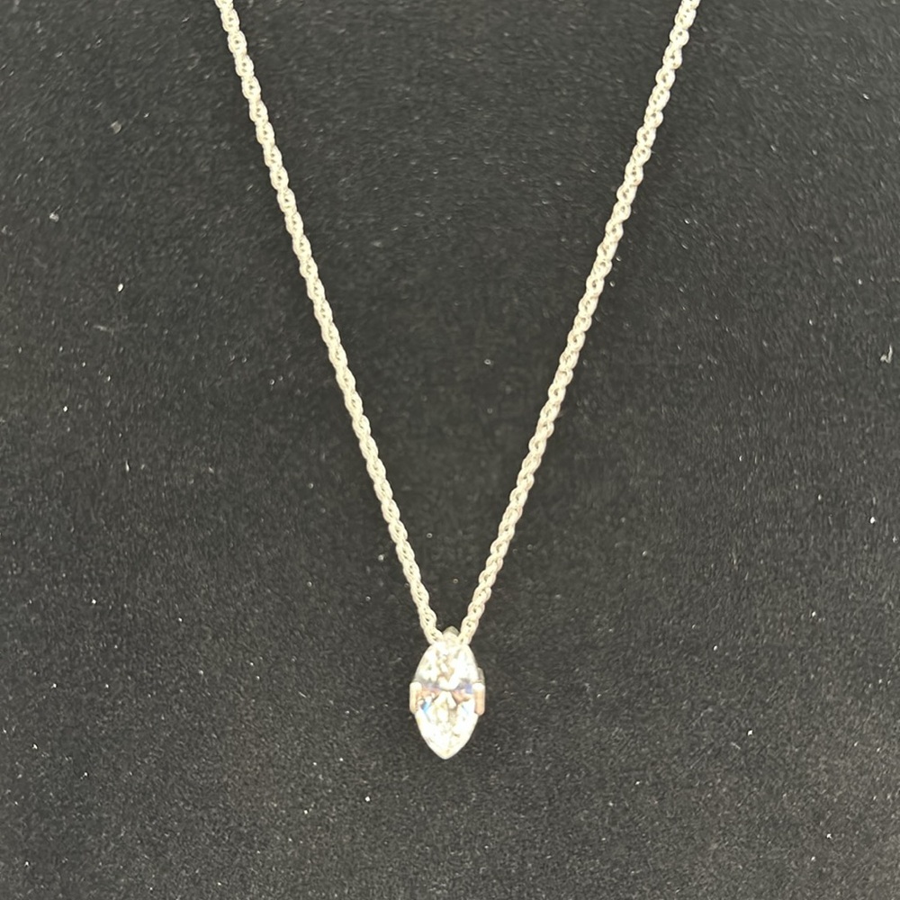 Avon Luminosity Ultra Marquise Cut Cubic Zirconia Silver Tone Necklace